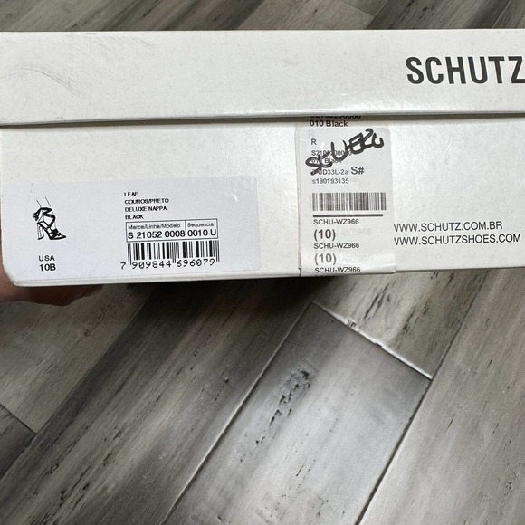 Schutz Leaf Strappy Lace Up Heels Women's Black Gold Detail Size 10 EUC - Picture 10 of 10